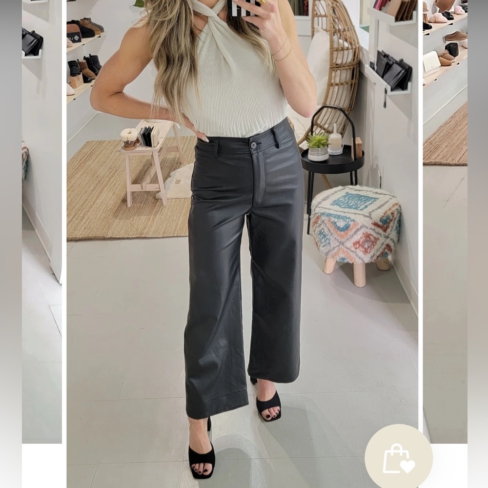 Deluc Trapani Faux Leather Wide Leg Pants